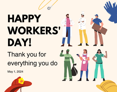 Comemorando o Dia Internacional do Trabalhador com agradecimento