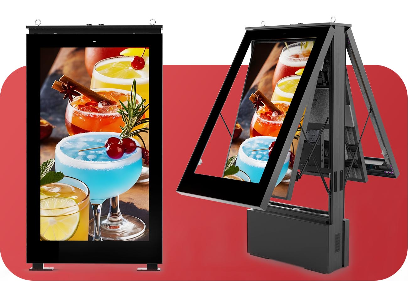 Tela de publicidade LCD externa