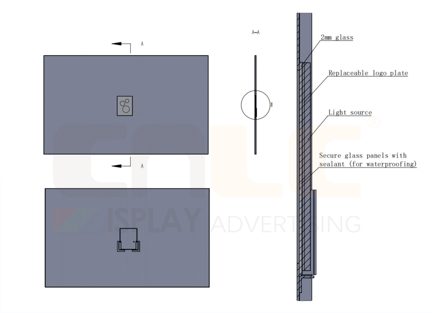 Modular logo structure of CNLC digital display