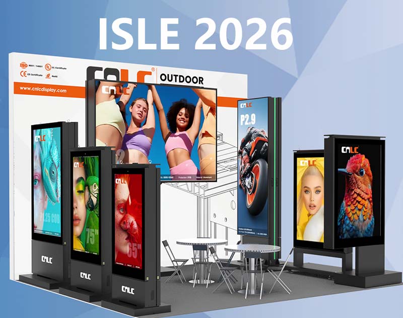 Conheça a CNLC na Shenzhen ISLE 2026 – Soluções de sinalização digital para exteriores em exposição.