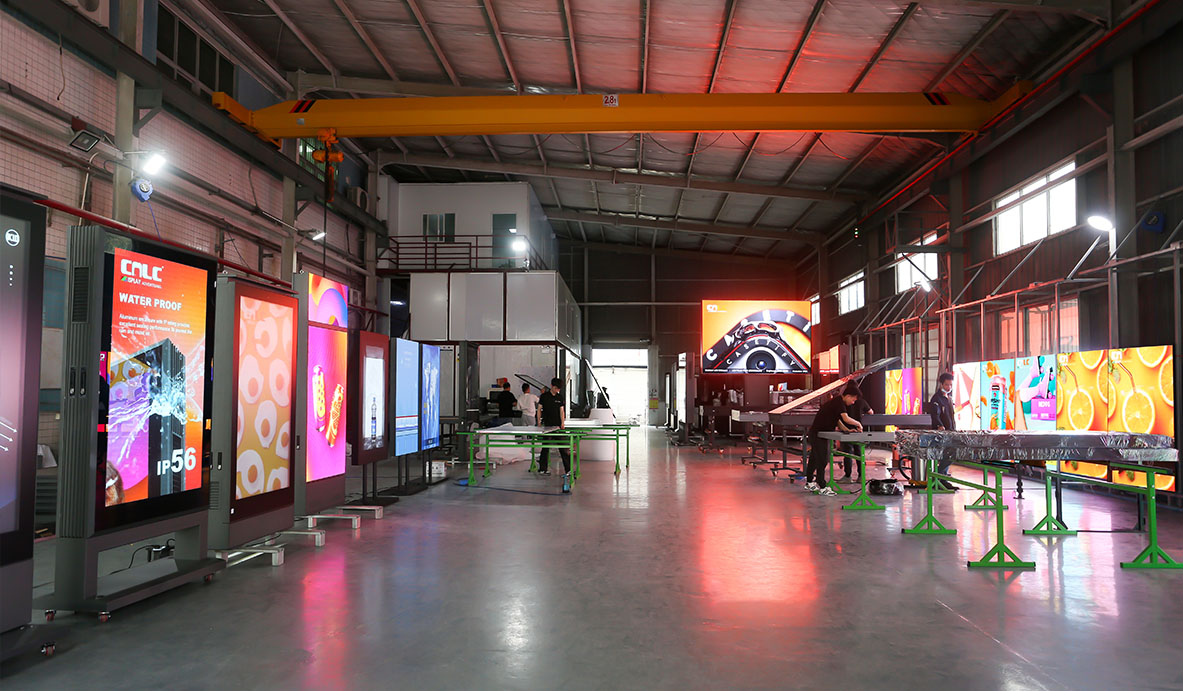 Final product assembly workshop for outdoor digital signage manufacturing