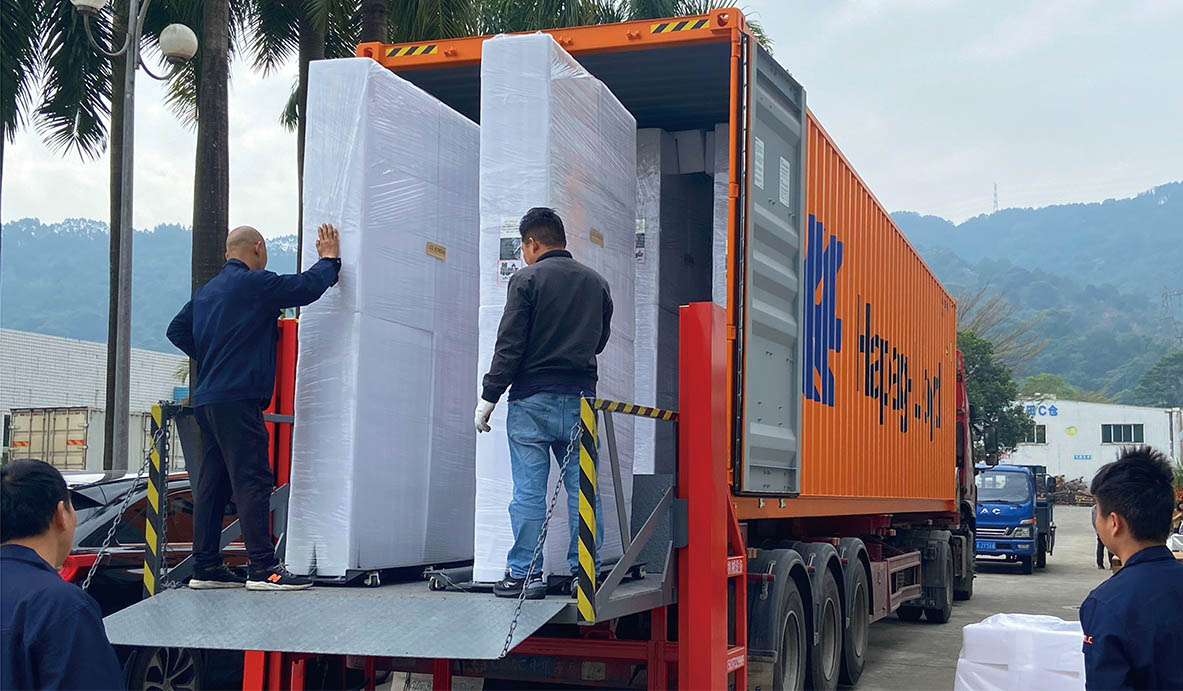 Global logistics and shipping preparation for outdoor digital signage export