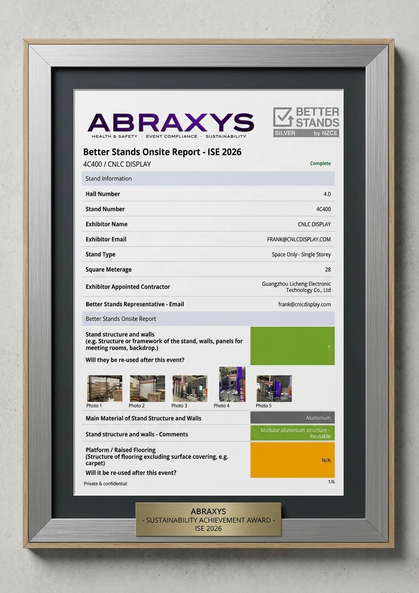 Outdoor digital signage manufacturer CNLC DISPLAY receives sustainability award at ISE 2026 exhibition