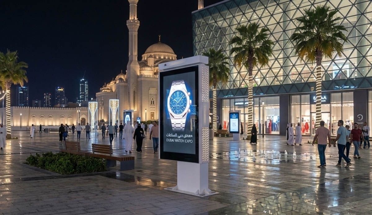 Outdoor LED Totem Display, Night Advertising Display, High Brightness LED Display, Digital Billboard, Outdoor LED Signage, Commercial Advertising Screen, Urban Media Network