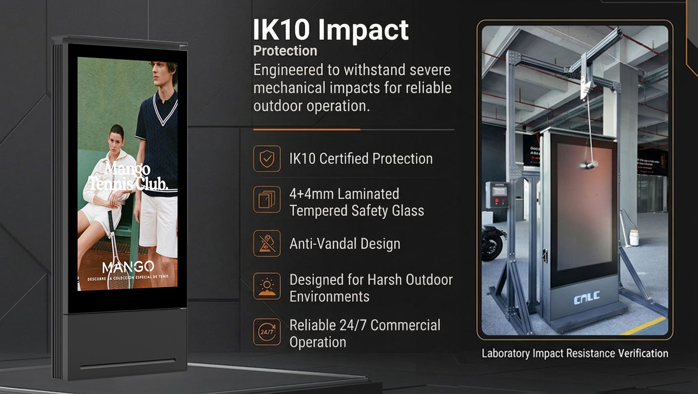 IK10 impact resistance test for outdoor LED totem display