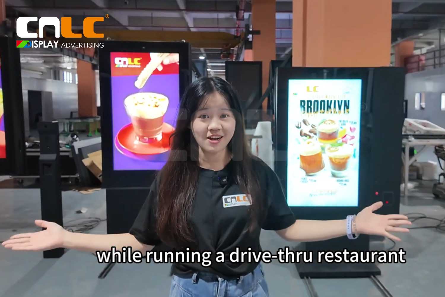 Soluções de exibição para drive-thru em restaurantes